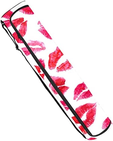 Bolsa de transportadora de ioga de lábios de lábios vermelhos de rosa