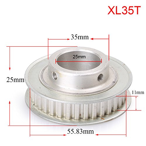 Luckmart Síncrono Roda de 25 mm xl35 dentes Polia de tempo de alumínio para a impressora 3D Cinturão de largura de 10 mm