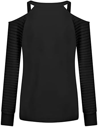 Black Cold ombro camiseta feminina verão outono 2023 Moda de manga longa v algodão gráfico de algodão solto Blusa