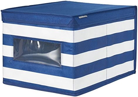 Interdesign ID Jr Fabric Closet Storage Organizer Box com janela transparente para roupas, sapatos, berçário, armário de quarto,