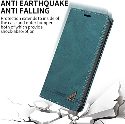 Caixa da carteira XYX para Samsung S23 Ultra, PU Couro Folio Flip Case com slots de cartão de kickstand para Galaxy S23 Ultra 5G, Blue