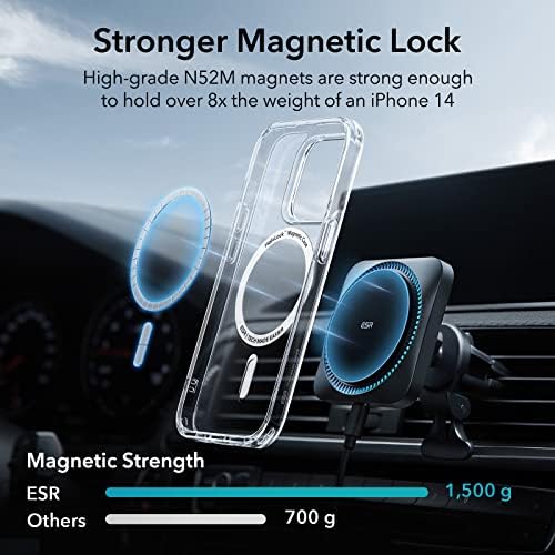 Caixa magnética híbrida clássica ESR com halolock halolock 10.000 mAh MagSafe Battery, compatível com o iPhone 14 Pro Max Case, compatível com MagSafe, claro