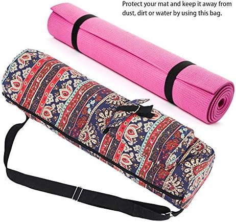 Bolsa de tapete de ioga Rubyurphy, sacola de tapete de ioga de lona, ​​bolsa de transporte de ombro para fitness,