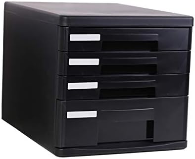 Tipo de gaveta de gabinete de arquivos de mesa de mesa marcado adequado para escritório, estudo A4 Caixa de armazenamento de dados caixa de arquivos Caixa de arquivo Plástico Cinza/Preto 340 × 250 × 260mm