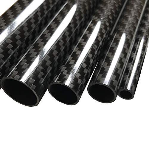 Karbxon - tubo de fibra de carbono - preto - 20 mm x 18 mm x 500 mm - hastes de fibra de carbono ocas - tubos de carbono