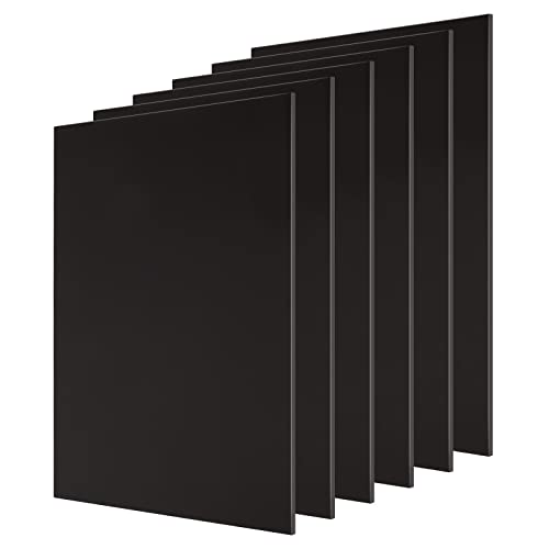 Pacote de 6 pacote de 8x12 polegadas Folha de acrílico preto, folha de acrílico preto 1/8 polegada de espessura, placa de