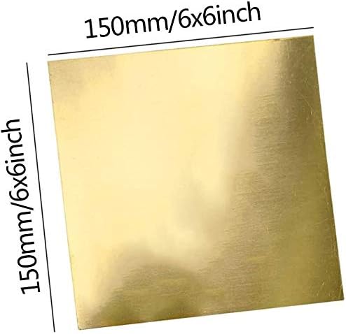 Folha de latão de latão Umky acabamento não polido, meio temperamento rígido 150mmx150mm/6x6in, grosso: 0,5 mm/0,02 polegada, 1 PCS Metal Foil