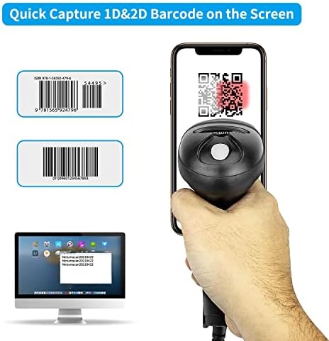 Scanner de código de barras 2D sem fio 1D com Stand & USB 2D Barcode Reader Automatic QR Code Scanner suporta Scã Scã Handheld CMOS