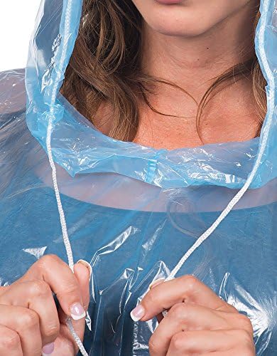 Pacote de poncho de chuva descartável de emergência de porto claro para adultos | Ponchos de chuva de mulheres e homens