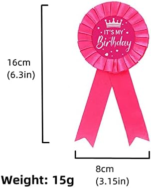 É minha fita de aniversário, fita de queen de aniversário, tecido de cetim feliz aniversário pino de emblema de lata para
