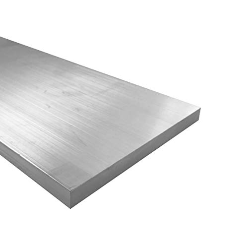 Barra plana de alumínio de 1/4 x 6, placa 6061, comprimento de 24 polegadas, estoque de moinho T6511