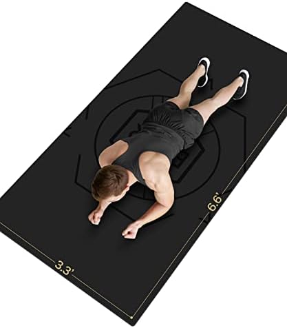 Nuveti Grande tapete de exercícios, tapete de treino extra largo para homens e mulheres, tapete de ioga espessa 1/4 tapetes de exercício