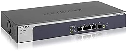 NetGear 5-Porta 10g Multi-Gigabit Ethernet Switch não gerenciado-com 1 x 10g SFP+, desktop/rackmount e Protection Lifetime Protection, preto, cinza