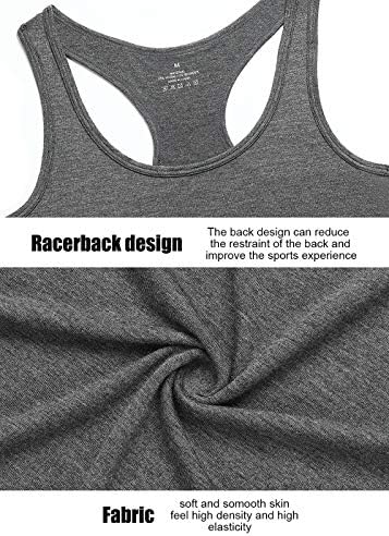 Star Vibe Racerback Treping Tops Tops for Women Basic Athletic Tanks Yoga Undershirt Sleesess Exercício Tops 4 pacote