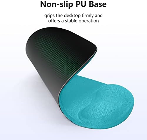 Soqool Mouse Pad, almofada de mouse ergonômica com suporte confortável de descanso de pulso em gel e pano de lycra, base