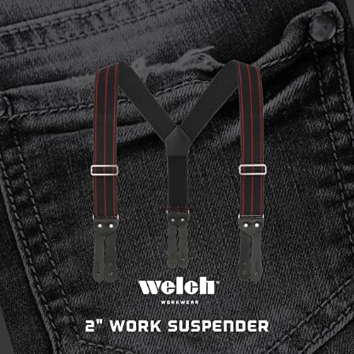 Botão Welch Tuff Botão de trabalho suspensórios - 2 polegadas de largura