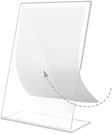 Suporte de sinal acrílico-Stand acrílico transparente de 8,5 x 11 polegadas-Exibir suporte para menu, fotos, fotos, documentos, folhetos-sinalização durável e grossa para escritório, restaurante, mesa-6-Pack