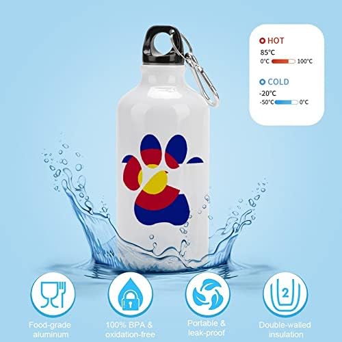 PAW PAW em forma de estado do Colorado Sports Sports Water Garrafs de alumínio isolado a vácuo reutilizável com tampas caneca