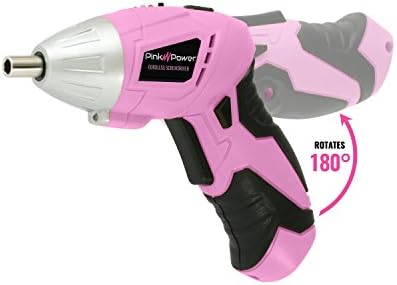 Ferrilha de energia rosa Conjunto para mulheres - 18V Driver de broca sem fio rosa de 18V e kit de combinação de fenda elétrica com saco de ferramentas para feminino kit de ferramentas para femininas - broca rosa sem fio com bateria e carregador