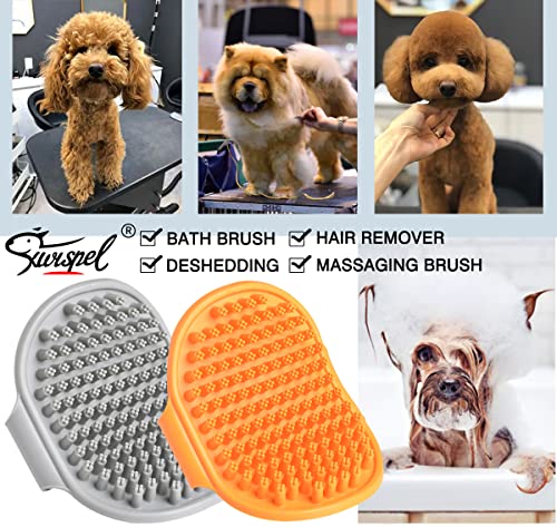 Escova de banho de cachorro kwispel, 2 pcs de cachorro, escova de borracha lavagem de cachorro pincel shampoo de cachorro