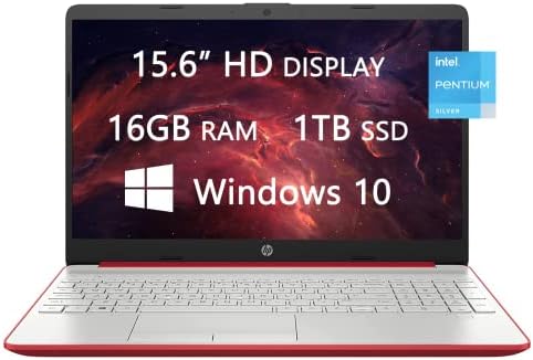 HP 2022 Laptops mais novos, computador HD de 15,6 polegadas, Intel Pentium Silver N5030, 16 GB de RAM, 1 TB SSD, Office 365 de 1 ano, Ethernet, Webcam, Wi-Fi, Bluetooth, Carga rápida, Windows 10, Lioneye HDMI Cable