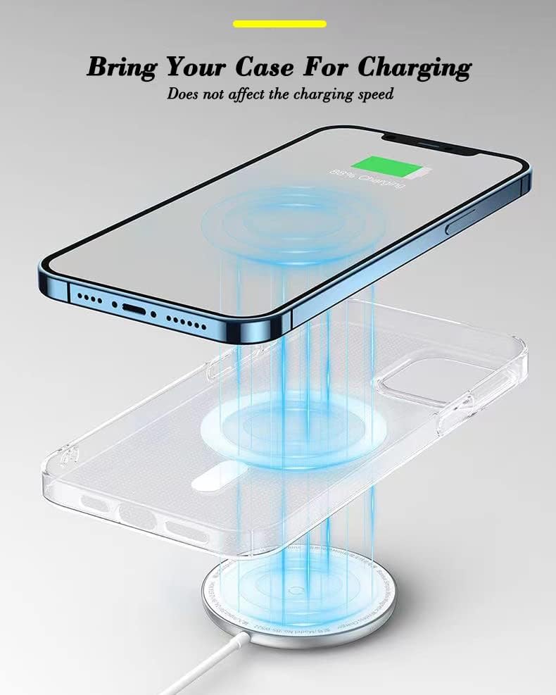 Caso claro para o iPhone 14 Pro é resistente a choques com bolsos de ar nos cantos para absorver o impacto, com uma camada