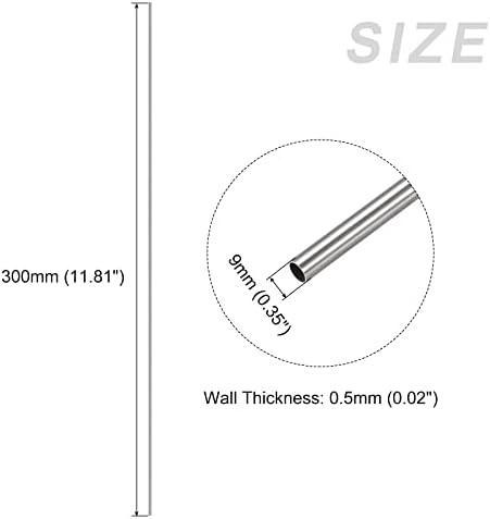 Metallixity 316 Tubo de aço inoxidável 3pcs, tubulação reta - para móveis para casa, máquinas