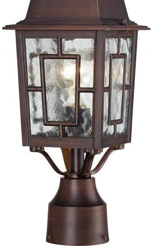 Iluminação Nuvo 60/4928 Banyon One Light Post Lantern 100 Watt A19 Max. Vidro de água clara de bronze rústico de bronzeado