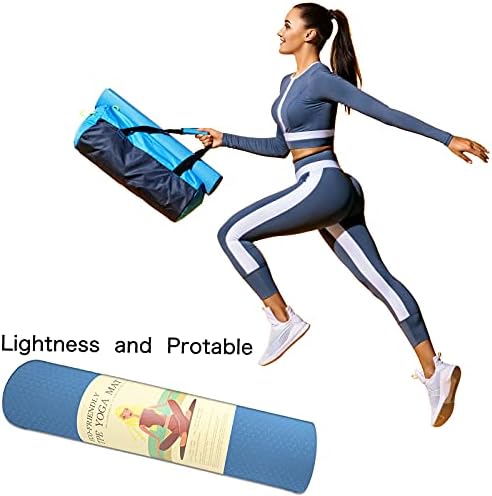 HZS Yoga Mat Treping Fitness tapete, espesso de alta densidade de alta densidade e ecologicamente correto, não tóxico sem deslizamento,