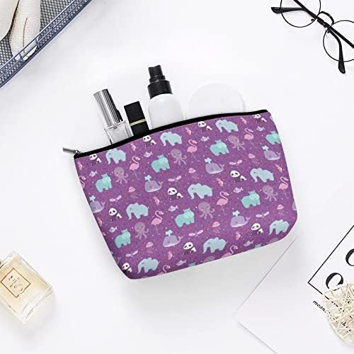 Cartoon Animals Sacos cosméticos para mulheres - bolsas de maquiagem de couro pu bolsas Bolsas de viagem Travel Bolsa cosmética Organizador de armazenamento portátil zíper -bolsa Bolsa