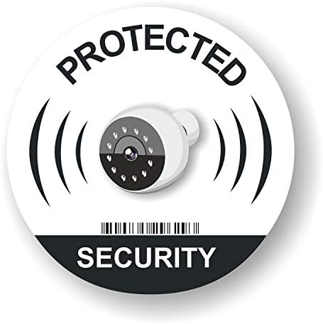 Imagge.com 8 adesivos de vigilância da câmera IP Sinais de vigilância - Aviso de alerta de invasor adesivos de segurança - uso interno ou externo - 3,7 polegadas
