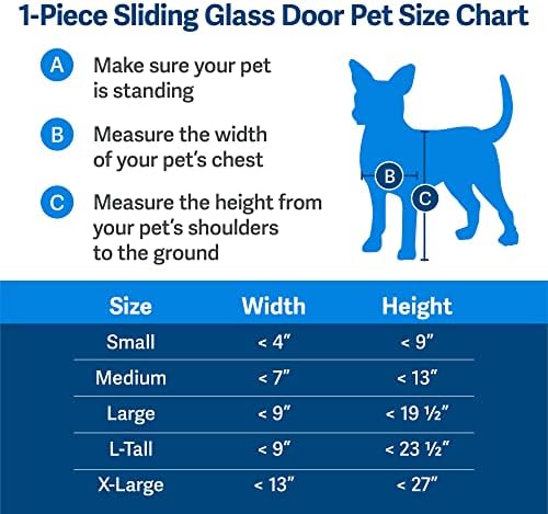 PetSafe 1 peça de vidro deslizante Porta de estimação para cães e gatos- altura ajustável 75 7/8 a 80 11/16- Inserção pequena, branca,