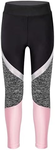 Tiaobug Kids Girls Athletic Leggings Calças de ioga esticam calças justas de perneiras para ginástica dança de balé