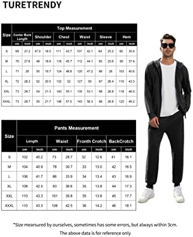 Turrerendy Men's Tracksuits Define Full Zip com capuz atlético macacão de suor casual Sport Sport Sets