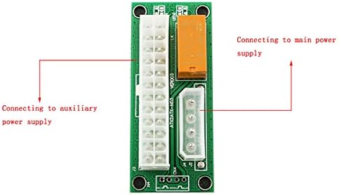 Zyamy 2pcs Add2psu ATX 24 pinos para Molex 4pin Conector Dual PSU Adaptador de alimentação múltipla Cartão de inicialização