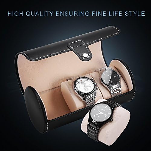 ZJCHAO RULL ROLT Caixa de relógio para homens, 3 grades cilindros cilindros roll titular wristwatch jóias estação de exibição