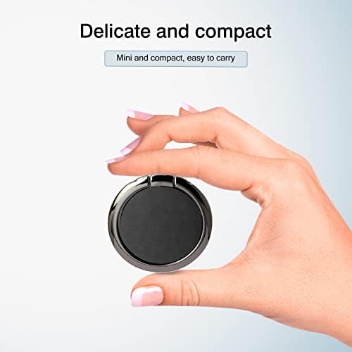 [2 pacote] Pequeno suporte redondo do anel de telefone celular redondo, rotação de 360 ​​graus e pontap de anel de dedo ajustável