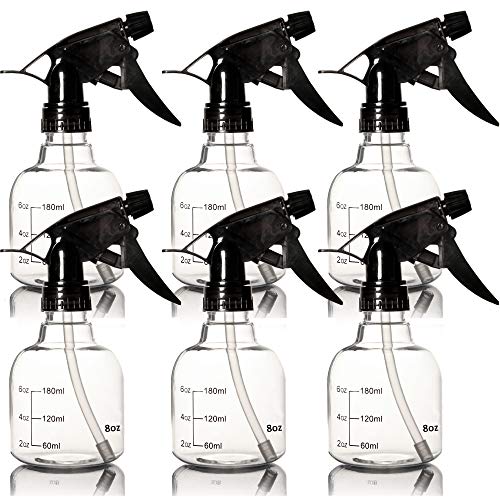 YounGever 6 embalam garrafas de spray de plástico vazias, garrafas de spray para cabelos e soluções de limpeza