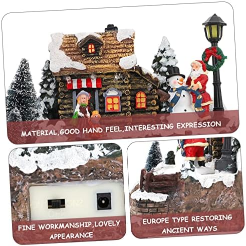 Veemoon 1 PC Lanterna Europeia Casa Papai Noel Lighting House House de Xmas Mini Casa Decora de Natal Tabela Ornamento Adorável