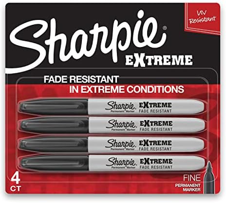 Marcadores permanentes extremos de Sharpie, ponto fino, preto, 4 contagem