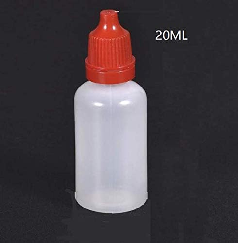 Lassum 10pcs 20ml vazio de garrafa de mamadeira espreitável de plástico para olhos líquidos garotos líquidos de líquido pequenos recipientes