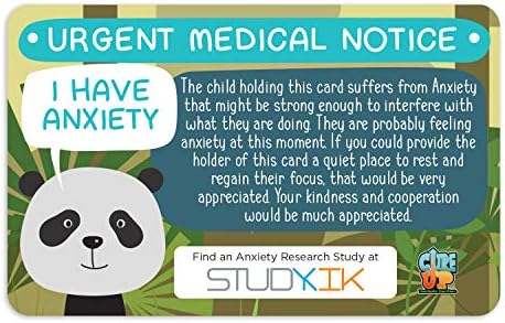 Cartão de assistência de ansiedade infantil 3 PCs