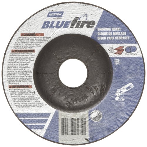 Norton Blue Fire mais roda abrasiva central deprimida, tipo 27, alumina de zircônia e óxido de alumínio, Arbor 7/8 ,