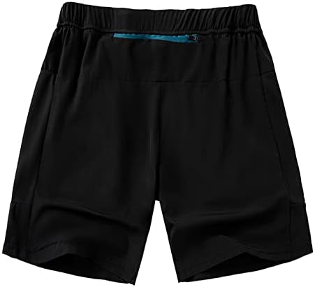 BEUU Mens Athletic Sports shorts coloridos bloco colorido de retalhos de gado elástico elástico treino shorts de suor com