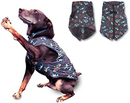 Jaqueta de cachorro acolchoada de woofcostumes - Zip quente, jaqueta de lã à prova d'água com coleira de anel D duplo para cães pequenos e cães médios e cães grandes
