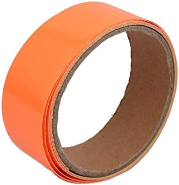 X-Dree 3cmx1m Auto-adesivo PET PVC Segurança fita luminosa Casa laranja claro (3cmx1m-cinta adesiva luminosa de seguridad