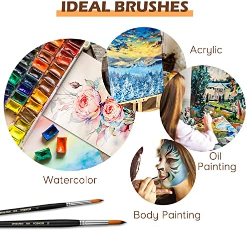 Bincos de aquarela Binchones Profissional, pincéis de cor de água Round 9pcs Bincos de tinta para aquarela, óleo, pintura