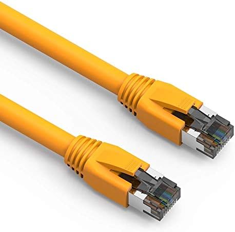 ACCL 15 pés CAT.8 S/FTP Ethernet Cable Amarelo 24AWG, 5 pacote