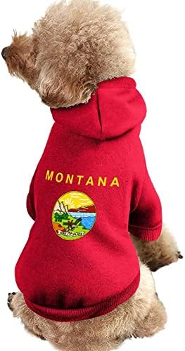 Montana State Flag Figurino Costumes com chapéu Capuz de cachorro Capuz de macacão moletom para cachorros para filhote e gato
