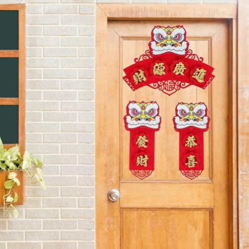 Ornamentos de Chinoiserie, com raiva, 1 conjunto de um ano de pátio de fiapo de tigre 2022 Festival de primavera de